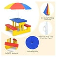 thumbnail image 4 of Kids Picnic Table, Outdoor Kids Table and Set w/Removable Umbrella, Plastic Children Patio Furniture, Toddler Picnic Tables for Backyard, Garden, , Gift for Boys Girls (Multicolor), 4 of 9