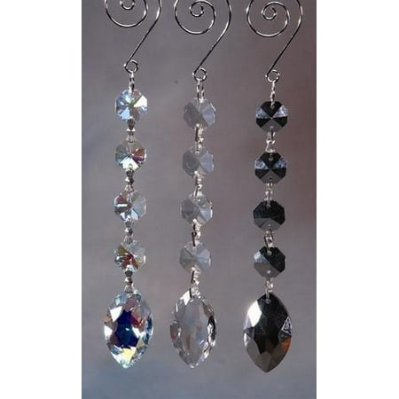 

Almond Hanging Crystals Chandelier 7-1/4-inch Clear
