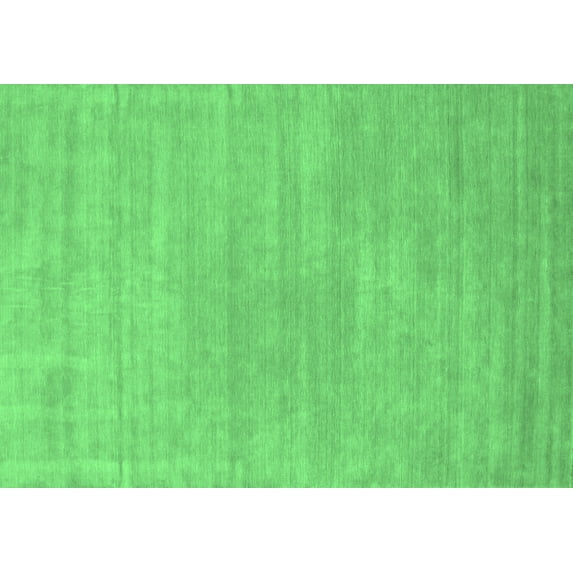 Ahgly Company Indoor Rectangle Solid Emerald Green Modern Area Rugs, 7' x 9'
