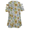 thumbnail image 5 of Watercolor Sunflower Background Sunflower Womens Summer V Neck Zipper Top Short Sleeve T Shirt Off Shoulder Top Casual Classy Loose Shirts, 5 of 7