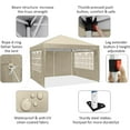 thumbnail image 3 of HOTEEL 10x10 Pop up Canopy Tent with 4 Sidewalls, Waterproof Commercial Instant Shelter Tent for Parties, Wedding, Courtyard with Carry Bag, Khaki, 3 of 9