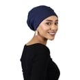 thumbnail image 2 of Chemo Cap For Women Bamboo Slouchy Hat Cancer Patients Headwear (Navy Blue), 2 of 2