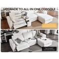 thumbnail image 5 of BEDEEP 133.9'' Power Recliner Sofa with Headrest Console, Modular Cloud Sectional Chenille Reclining Couch with Storage Ottoman Chaise, Convertible 6-Seater Sofa Couch for Living Room RV, White, 5 of 11