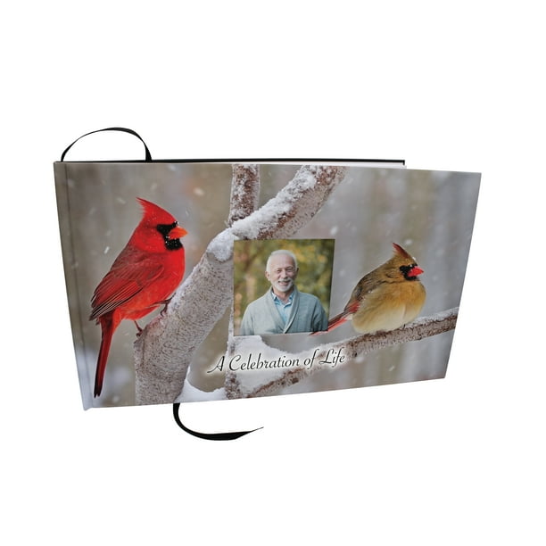 Cardinal Matching Themed 'Celebration of Life' Guest Book for Funeral