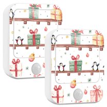 Yayeee 2-Pack Plug in LED Night Lights with Light Sensors Motion Detectors, Christmas Gift Train