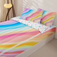 thumbnail image 3 of Castle Fairy Smooth Pastel Fluid Swirl Zipper Full Size Comforter Sets with Fitted Sheet and 2 Pillowcases,Soft Gradient Ribbon Abstract Tile Zipper Bedding Set,Pink Sky,Reversible,4pcs, 3 of 6
