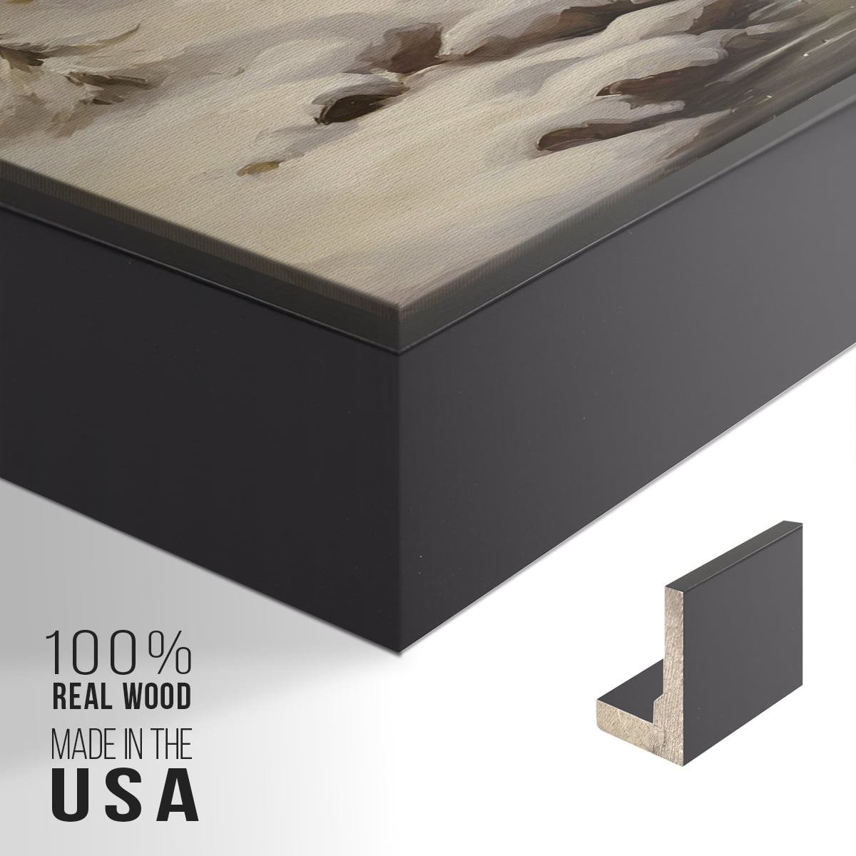 Vintage Landscape-CLXXVI By Wexford Home Framed in Black Wood Gallery Wrapped Canvas 25 in. x 37 in.