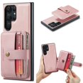 thumbnail image 1 of SaniMore Detachable Wallet for Samsung Galaxy S22 Ultra Case, Powerful Magnetic PU Leather 2-in-1 Functional RFID Blocking Cover with Card Slot Shockproof Protective Shell for S22 Ultra, Pink, 1 of 7