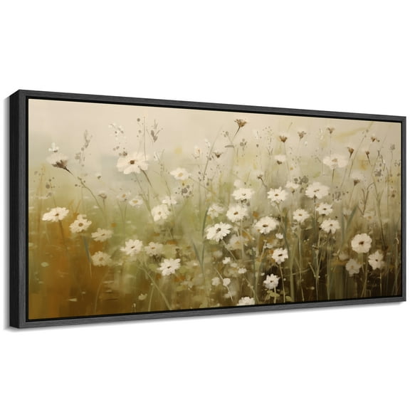 Large Framed Canvas Print Abstract Modern Wall Art Decorative Ready to Hang Painting for Living room Bedroom - 60"x30" Black Frame