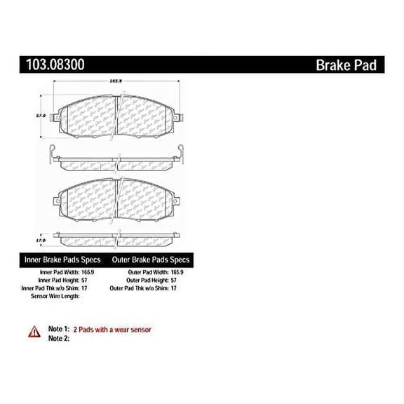 Centric Parts Disc Brake Pad P/N:103.08300