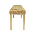 thumbnail image 3 of Chester Water Hyacinth Wood Bench M4H Chester Solid Wood Natural Water Hyacinth Indoor Bench, 3 of 5