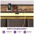 thumbnail image 4 of Greenstell Twin Size Bed Frame with Storage Headboard, LED Lights, Charging Station, 4 Drawers, Heavy-Duty Metal Platform Bed with USB & Type-C Ports,Rustic Brown, 4 of 7