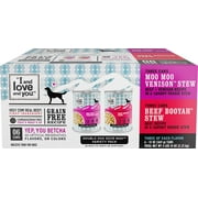 Angle View: I And Love And You Beef Booyah Stew, Moo Moo Venison Stew 6 Pack Variety -- 13 Oz