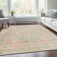 thumbnail image 5 of HomeRoots 625867 8 x 10 ft. Pink & Ivory Medallion Washable Transitional Indoor & Outdoor Rectangle Area Rug, 5 of 9