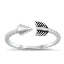 Adjustable Arrow Open Love Ring .925 Sterling Silver Band Jewelry Female Male Unisex Size 7