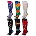 thumbnail image 3 of Different Touch 6 Pairs Pack Women Travelers, Anti-Fatigue, Graduated Compression Knee High Socks 9-11 (Assorted Printed #D), 3 of 3