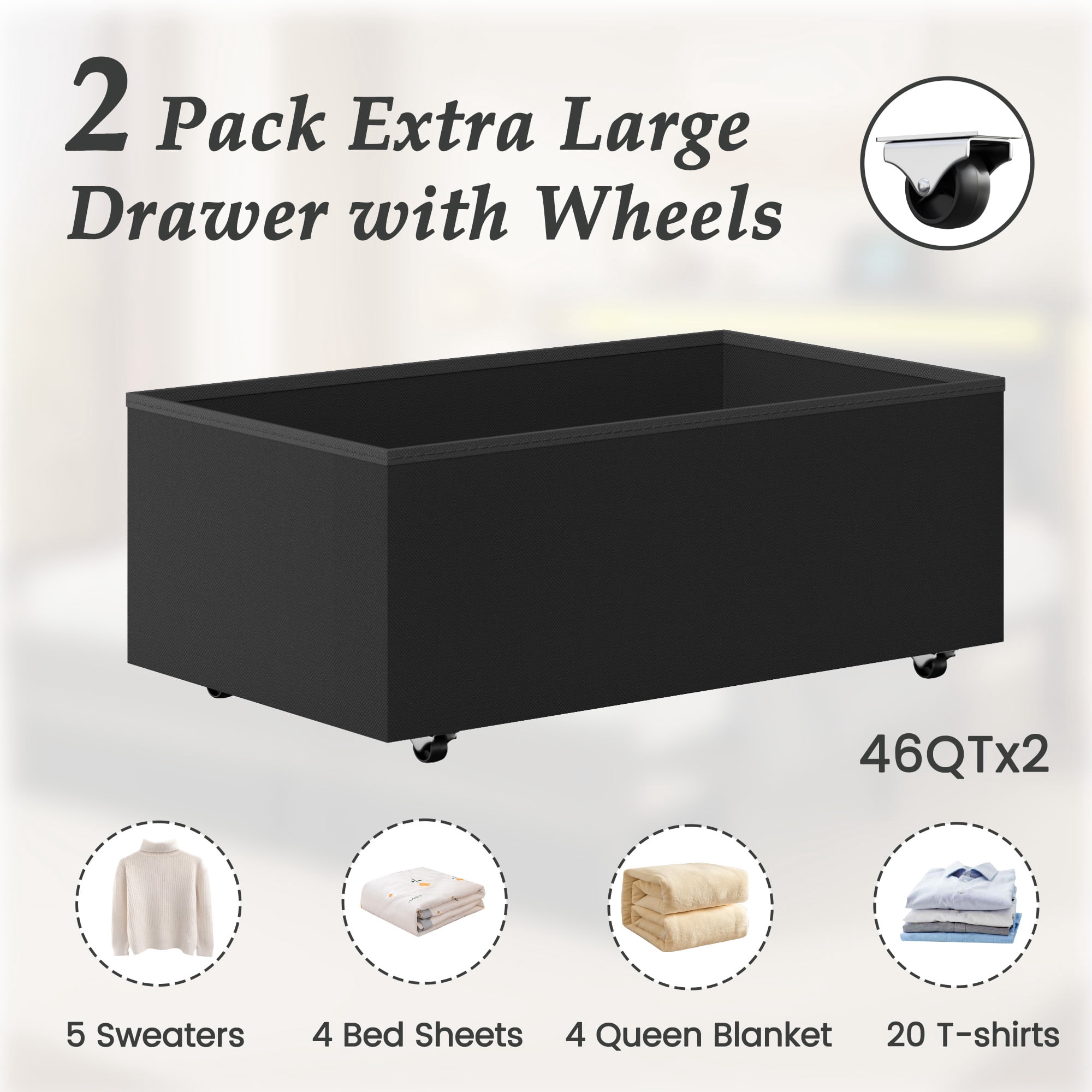 Queen Bed Frame with Headboard & Footboard, Bed Frame with Built-in Charging Station & LED Light, 2 Drawers, Storage Shelf, Noise-Free, No Box Spring Needed, Easy Assembly, Classic Black
