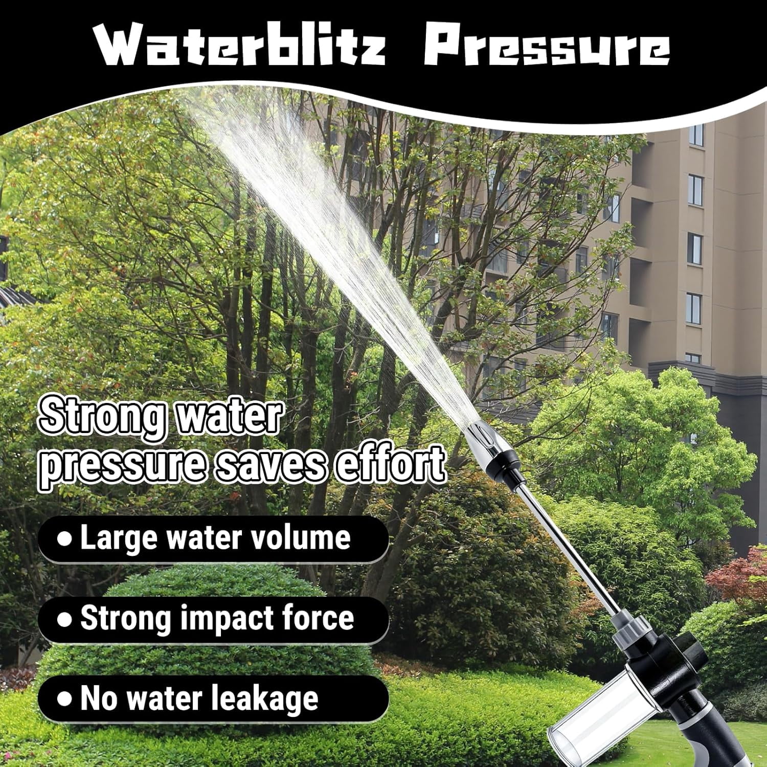 Turn Any Hose into a High Pressure Water Cleaning Jet, 2026 New Power Jet Water with High Pressure Hose Nozzle,Adjustable Hose Nozzle with Three Spray Modes for Yard Pets Car