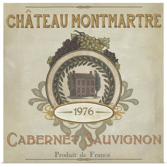 Great BIG Canvas | Rolled June Vess Poster Print entitled Vintage Wine Labels III