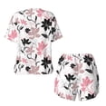 thumbnail image 6 of Wukai Lilies Flowers Women's Pajama Set,Short-Sleeve Top and Shorts with Elastic Waistband and Pockets for Loungewear, Yoga, and Casual Wear-X-Large, 6 of 8
