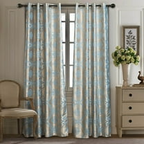 Indoor Damask Jacquard, Grommet, Semi-Blackout curtain Panel, Tall 60 x 100 Inches
