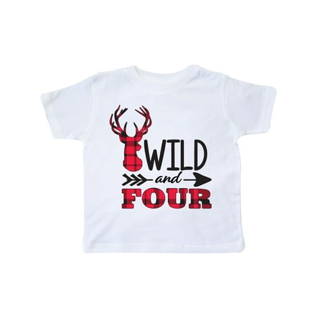 

Inktastic Plaid Deer Wild and 4 with Arrow Gift Toddler Boy or Toddler Girl T-Shirt