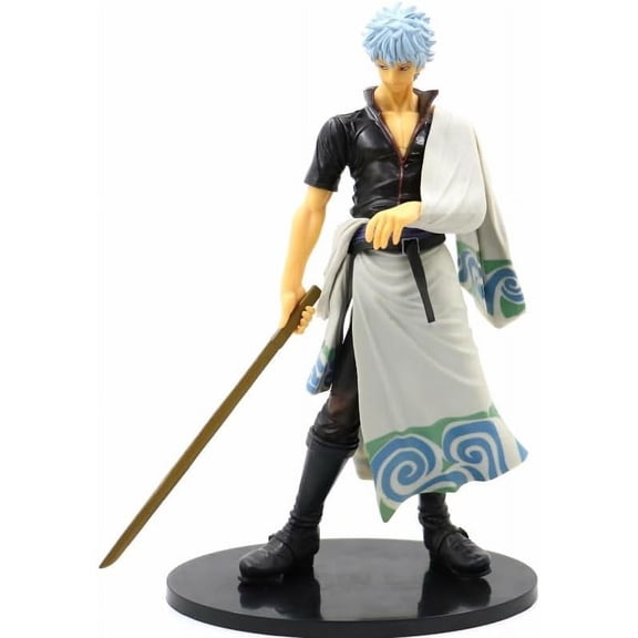 New Sakata Gintoki Figure, Holding A Sword Sakata Gintoki Figures 25cm/9.8inch Anime PVC Character Figurine Model Collectible Handicrafts Gift