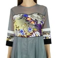 thumbnail image 5 of Bimba Women Long Flaired Anarkali Kurti Gray Party Kurta Sheer Sleeve Blouse, 5 of 7