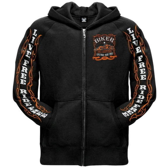 Live Free Ride Free Zip Hoodie - Large