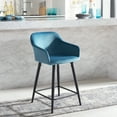 thumbnail image 4 of SAFAVIEH Cataleya Square Mid Back Counter Stool, Denim Blue/Black, 4 of 12