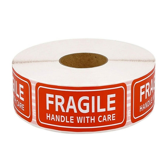 500pcs Red High-Quality Paper Handle with Care Fragile Warning Labels for DIY Use