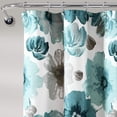 thumbnail image 6 of Leah Shower Curtain-Bathroom Flower Floral Large Blooms Fabric Print Design, 72" x 72", Blue, 6 of 6