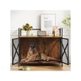 thumbnail image 4 of Bingirl 41-Inch Furniture-Style Dog Crate: Locking Casters, Divider, Wooden Kennel with Removable Tray, Rustic Brown, 4 of 9