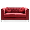 thumbnail image 6 of Home Square 2-Piece Set with Velvet Sofa and Loveseat in Burgundy, 6 of 12