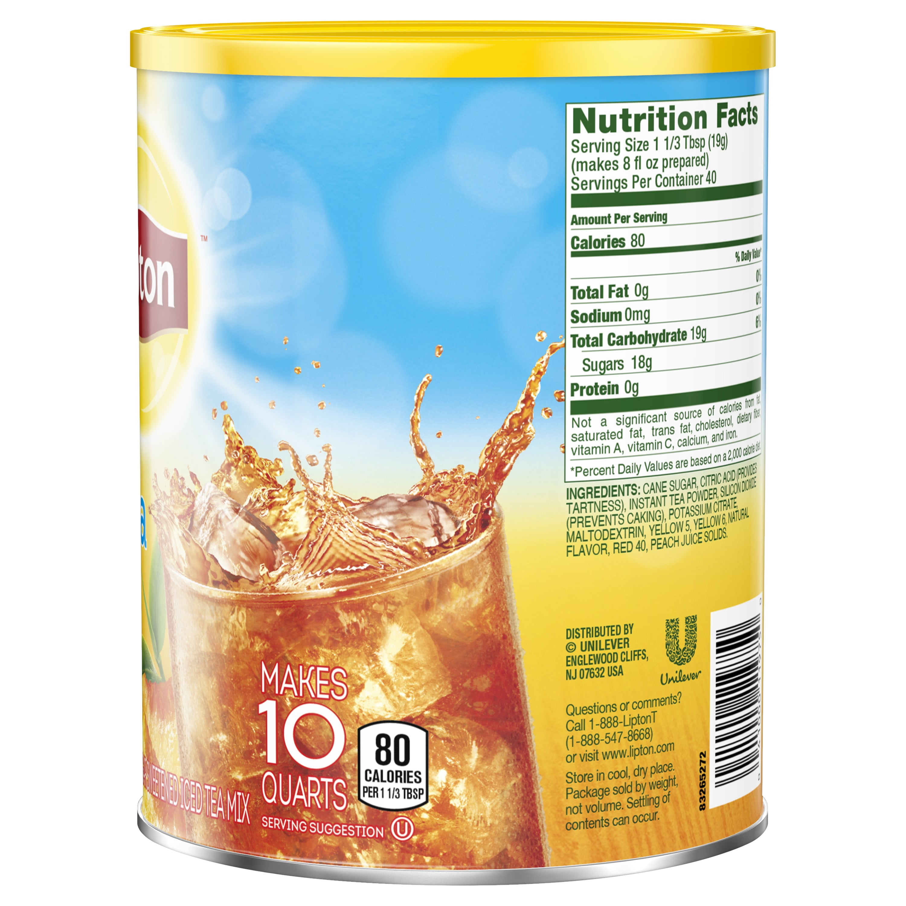 Lipton Peach Iced Tea Nutritional Information Nutrition Ftempo