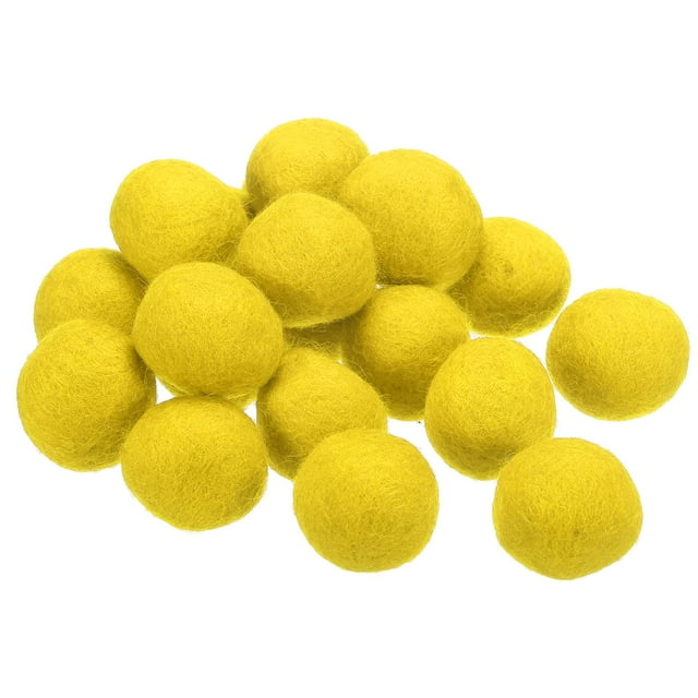 Bolas de fieltro de lana 3 cm 30 mm amarillas para manualidades en casa 20 piezas
