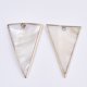 thumbnail image 2 of Natural Freshwater Shell Pendants with Edge Brass Golden Plated Triangle Seashell Color 49x31x3mm Hole: 1.6mm, 2 of 2