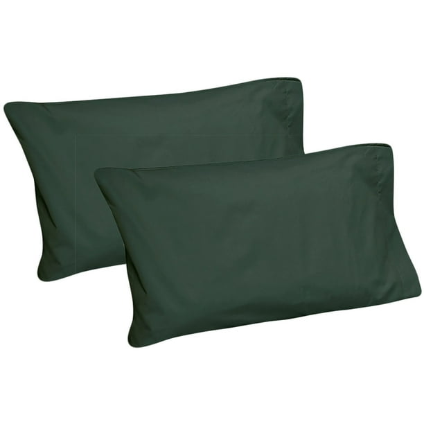 Gilbin Set Of 2 Standard Pillow Cases For camp Beds (Hunter Green