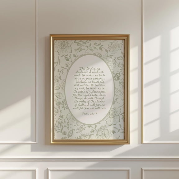 Sage Green Bible Verse Wall Art Christian Farmhouse Decor Living Room Bedroom Office