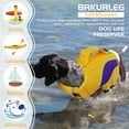 thumbnail image 6 of BRKURLEG Reflective Dog Life Jacket, Ripstop Dog Lifesaver Vest with Rescue Handle, Pet Life Safety Preserver Swimsuit for Medium Large Extra Large Dogs, 6 of 7