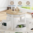 thumbnail image 2 of Kids Table and Chair Set, 5 Pieces Wooden Round Nesting Design Children Multi-Activity Table With 4 Storage Stools & 4 Fabric Drawers, Toddler Table and Chair Set for Play/Art/Reading/Craft, 2 of 7