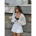 thumbnail image 4 of Camisa blanca elegante para mujer, blusa de oficina de moda para mujer, blusa lisa con solapa y manga larga, ropa para mujer 2024, 4 of 5