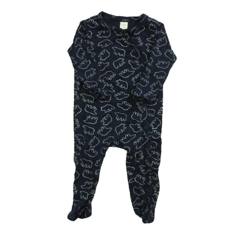 

Pre-owned Nordstrom Baby Boys Blue Bears 1-piece footed Pajamas size: 6 Months