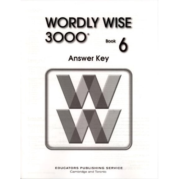 Pre-Owned Wordly Wise 3000: Book 6 Answer Key, 9780838828502, 0838828507, Paperback, Answer Key edition