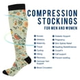 thumbnail image 2 of FORMRS Womens Knee High Socks Casual Long Thick Travel Daily Wear, 1 Pair, Green Floral Pattern, 2 of 6