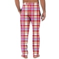 thumbnail image 4 of SnnmBlm Mens Pajama Pants Bottoms Fleece Lounge Pants Sleepwear Plaid PJs with Pockets Microfleece Pink L, 4 of 7