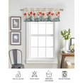 thumbnail image 6 of 4th of July Floral Curtain Valance for Windows/Living Room/Kitchen/Bathroom/Café, Short Rod Pocket Tier Curtain Window Treatment Panel Patriotic Poppy Flower Red Blue Topper Curtain 60''x18'', 6 of 6