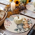 thumbnail image 6 of Fall Round Placemats Set of 4 Harvest Pumpkin Place Mats Thanksgiving Woven Placemat Color Leaves Linen Circle Braided Table Mat for Kitchen Dining Table Autumn Party Home Decor 15 Inch, 6 of 9