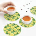 thumbnail image 4 of Leather Coasters with Heat-resistant for Drinks, Cute Lemon Green -标题2 Round Shape, 4 of 5