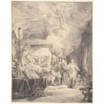 thumbnail image 2 of Rembrandt van Rijn 15x18 Gold Ornate Wood Frame and Double Matted Museum Art Print Titled - The Death of the Virgin (1639), 2 of 4